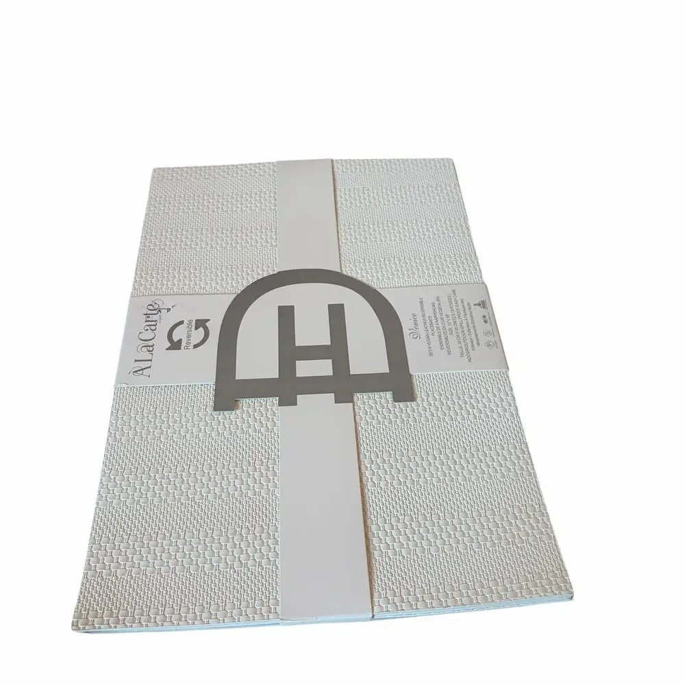 Ala Carte Vegan Leather Reversible Placemats 12x18 Set of 4 Cream Textured New